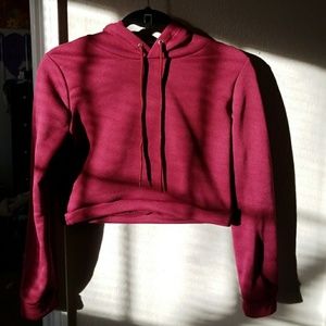 Maroon Cropped Hoodie